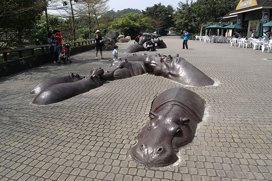 Hippo Sculptures, Taipei, Taiwan